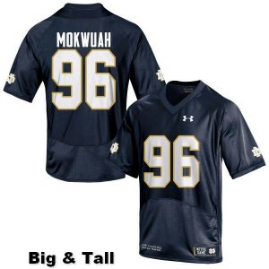 Notre Dame Fighting Irish Men's Pete Mokwuah #96 Navy Blue Under Armour Authentic Stitched Big & Tall College NCAA Football Jersey LRO7599KV